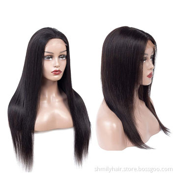 150% 180% 200% Density Straight Human Hair 4*4 Lace Closure Front Wig Unprocessed Brazilian Lace Wig Virgin Cuticle Aligned Hair